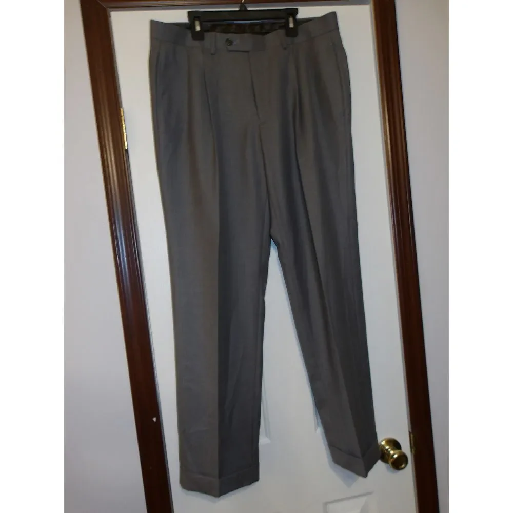 Lauren Ralph Lauren‎ Classic Gray Dress Pants Pleated Front Green Label 34x30